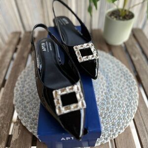 Apt. 9 Black Flats with Embellished Buckle